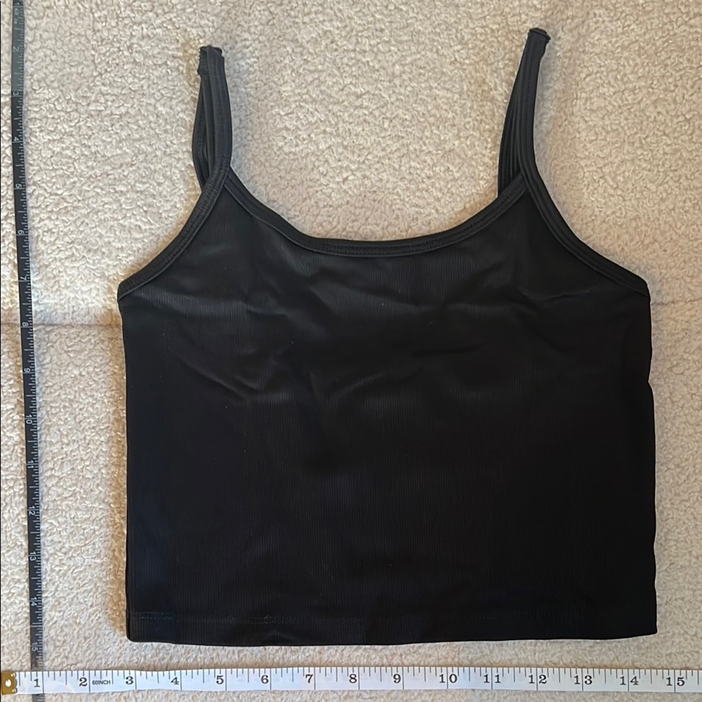 Balance Athletica Black Women's Ribbed Tank Crop Top